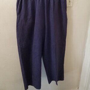 Flax Wide Leg Linen Pants in Purple